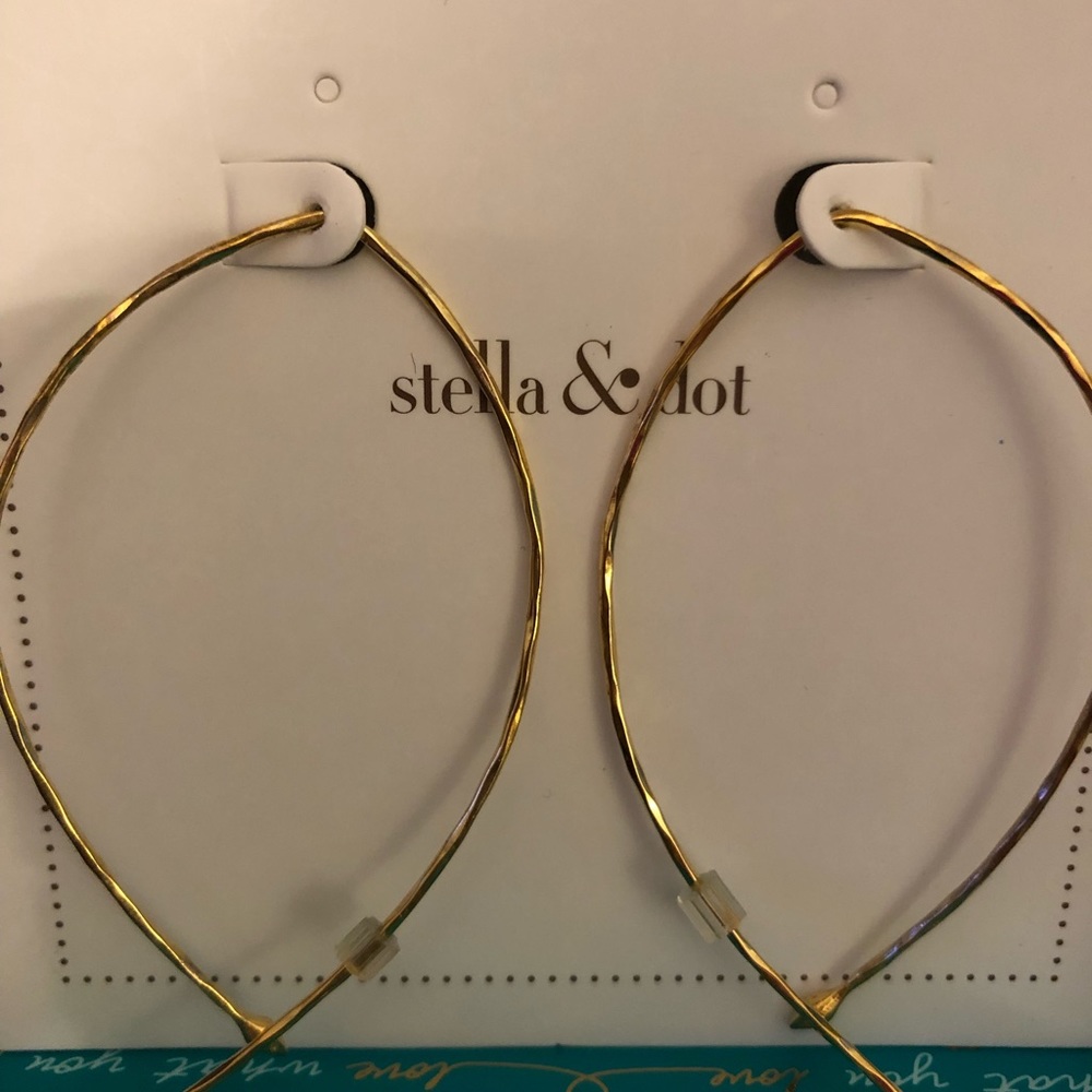 Stella & Dot Hammered Wire Large Hoop Earrings